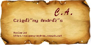 Czigány András névjegykártya